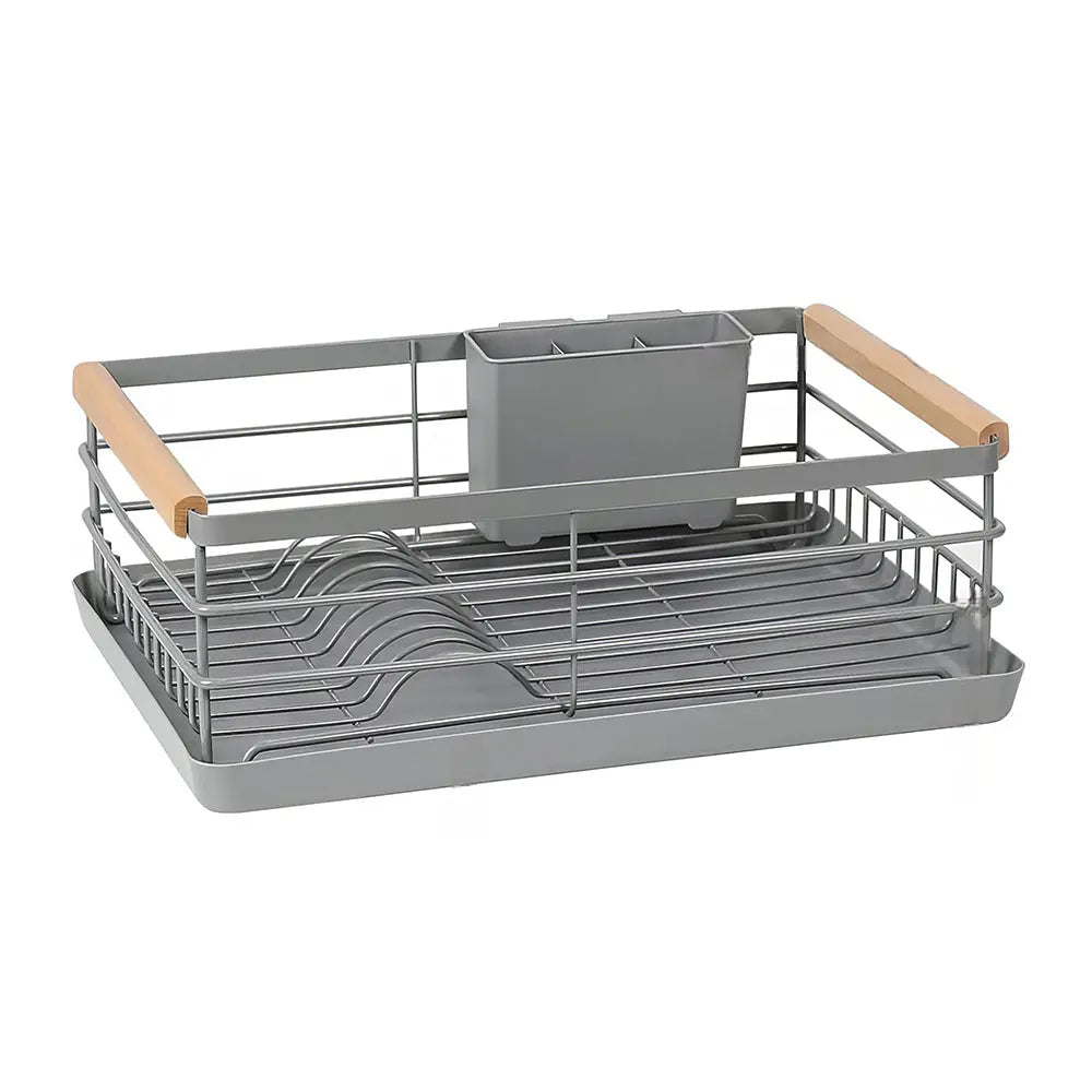 Stainless Steel Dish Drying Rack with Removable Cutlery Holder and Drainboard for Counter sdaleads