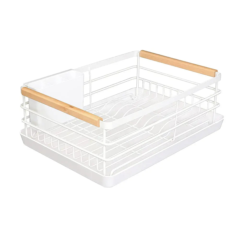 Stainless Steel Dish Drying Rack with Removable Cutlery Holder and Drainboard for Counter sdaleads
