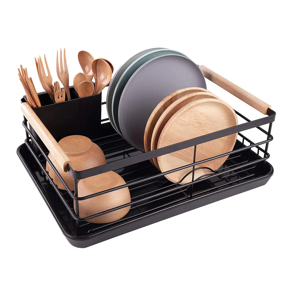 Stainless Steel Dish Drying Rack with Removable Cutlery Holder and Drainboard for Counter sdaleads