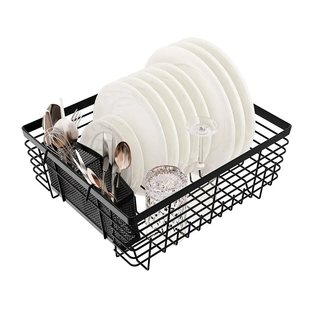 Kitchen Dish Drying Rack Set with Drainboard Full Mesh Utensil Holder and Caddy sdaleads