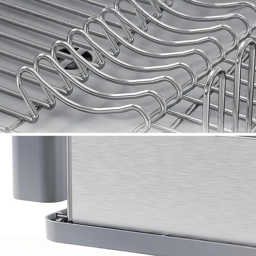 304 Stainless Steel Dish Drying Rack Large Capacity Countertop Drainer with Drainboard sdaleads
