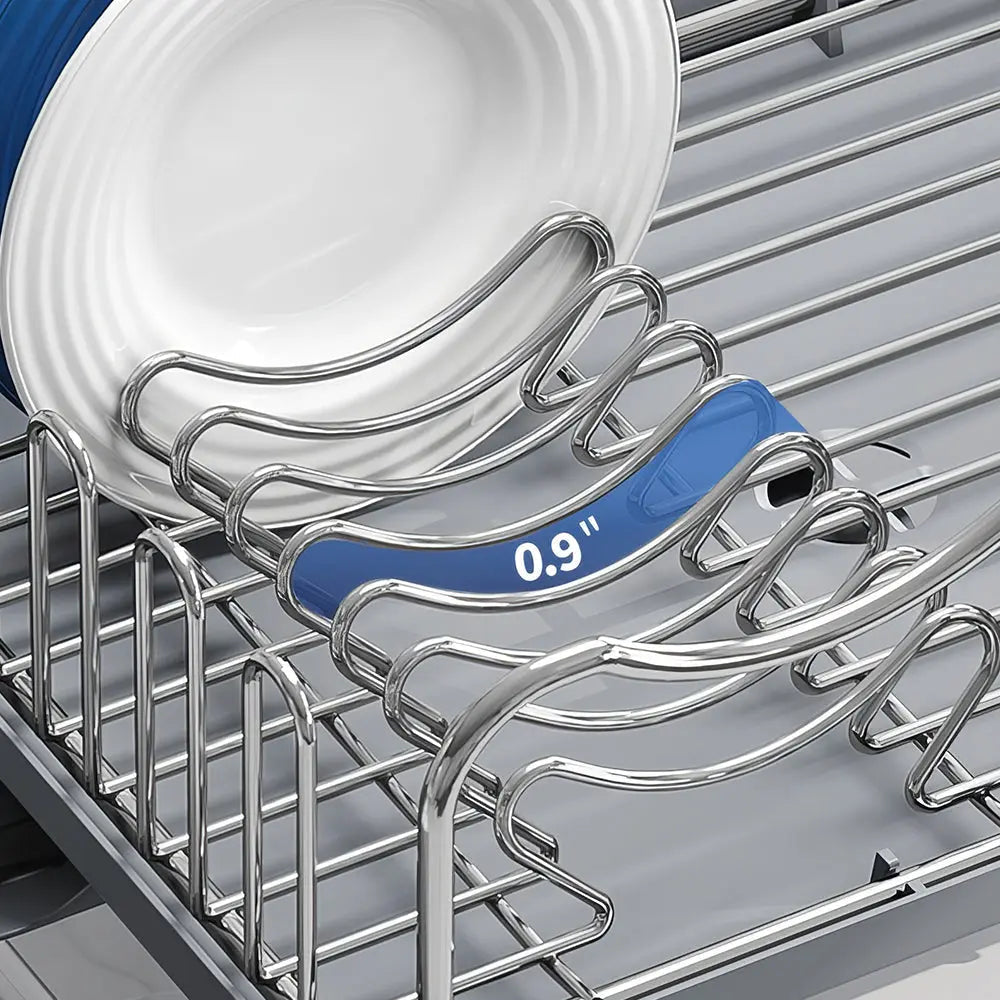304 Stainless Steel Dish Drying Rack Large Capacity Countertop Drainer with Drainboard sdaleads