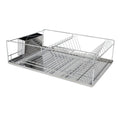 3 Piece Dish Drying Rack with Drain Tray and Cutlery Holder Chrome Iron Countertop sdaleads